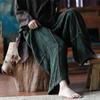 Women Vintage Autumn Elastic Waist Trouser Patchwork Loose Pants