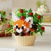 Mini Cartoon Building Blocks for Girls Children Cat Dog Animals Bricks Potted Plants Puzzle Assembly Decoration Holiday Gift