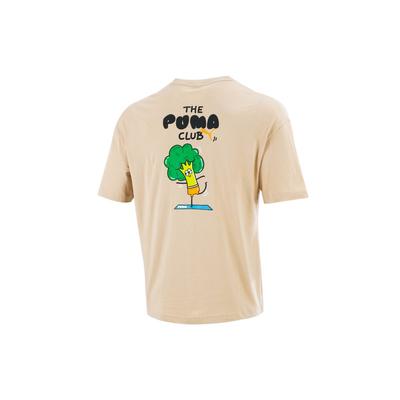 Retro American Cartoon Print Crew Neck Sports T-Shirt Men Tops Wheat 533104-20