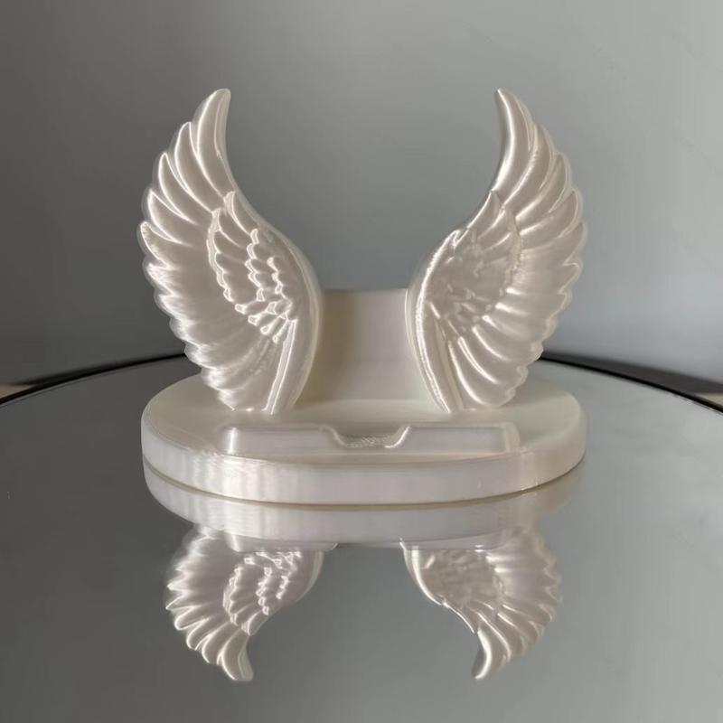 1 Pcs 3D Printed Phone Holder, Angel Wing, Creative Design And Decorative Piece Desktop Gift Craft