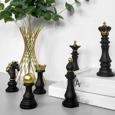 Nordic Chess Pieces Sculpture Chessmen Ornament Figurine Tabletop Crafts