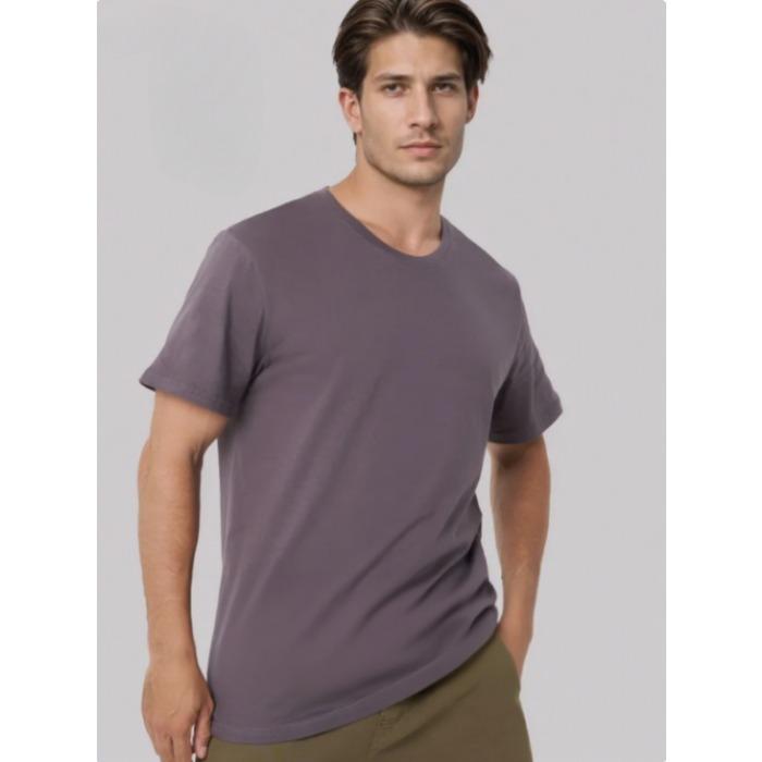 

Summer Round Neck Fashionable Solid Color Pure Cotton Casual Short Sleeved Men s T-shirts 3XL