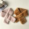 Soft Plush Cross Scarf Furry Winter Collar Scarf Korean Style Neck Scarf  Women Girl