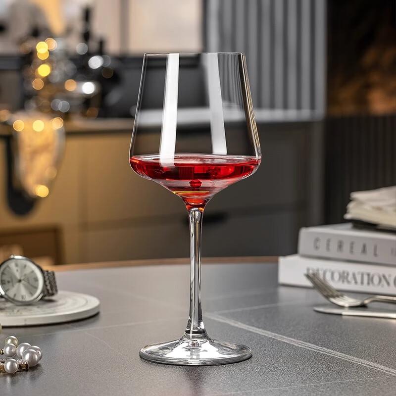 CRISTALGLASS Crystal Glass Red Wine Glass Set Home Use Large Wine Goblets 6 Pieces High-End Large Belly Glasses 425ml