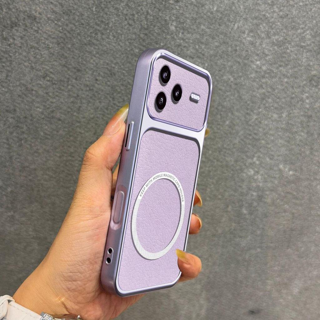 Upgraded Big Lens Protection Case for Xiaomi POCO F7 Pro,F7 Ultra Luxury Leather Casing with Magnetic Ring