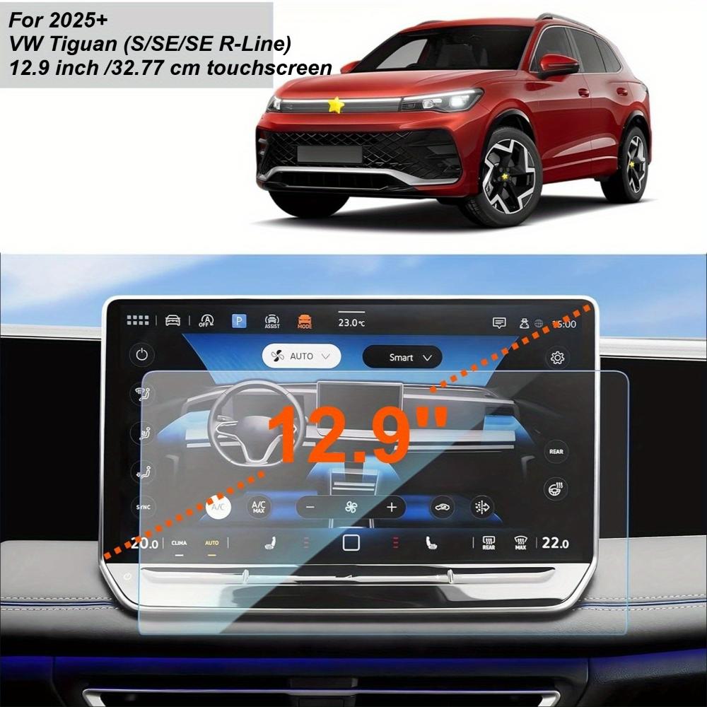 Tempered Glass For VOLKSWAGEN VW Tiguan 2025 Tiguan SEL R-Line Screen Car Navigation Display High Definition Scratch-resistant