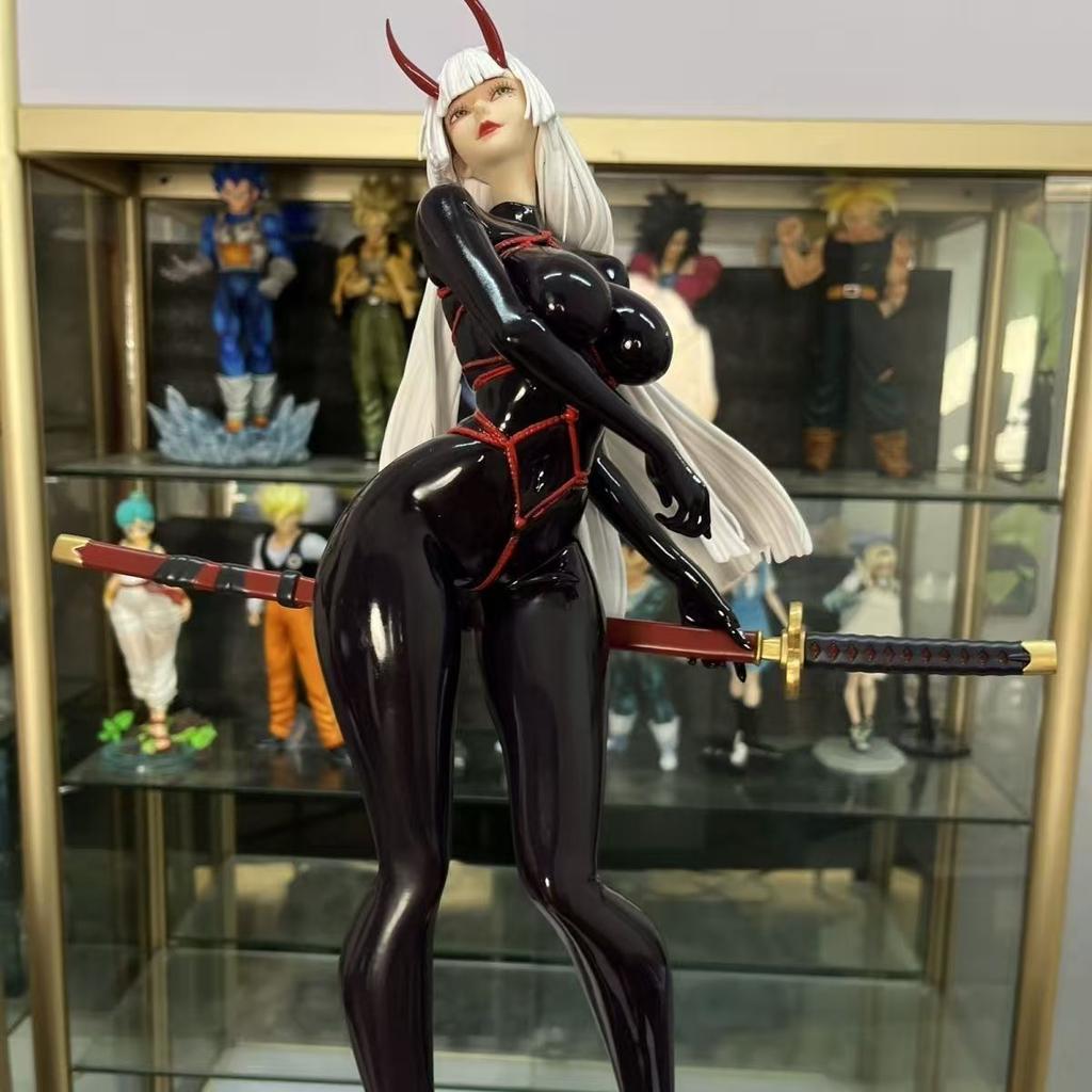 Senji Muramasa Latex Suit Anime Girl Figure GK Statue 2D Beauty Figure Model Collection Desktop Ornament Present Collectible Model