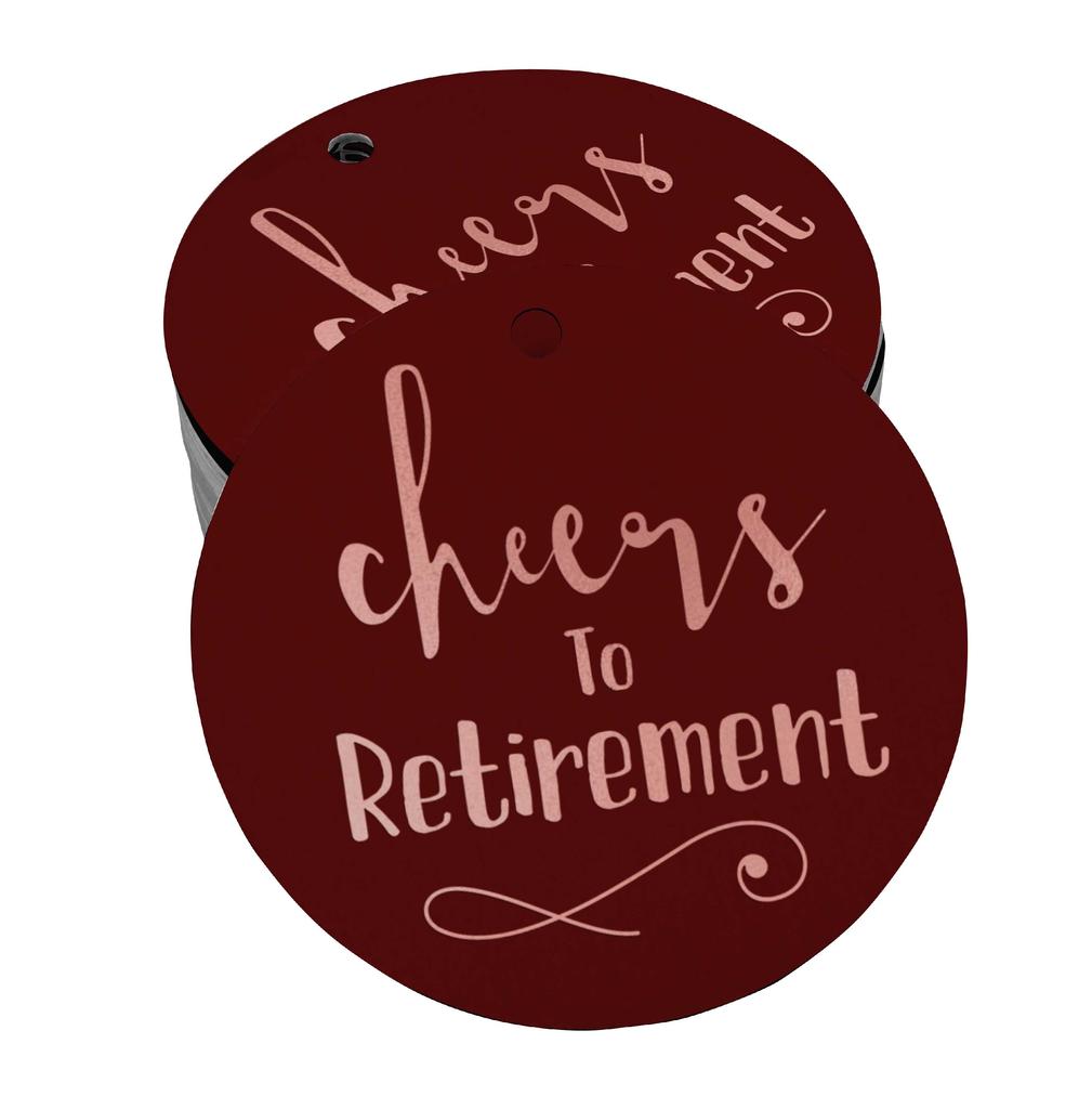 Inkdotpot Pack Of 100 Real Gold Foil Paper Tags Cheers To Retirement Favor Hang
