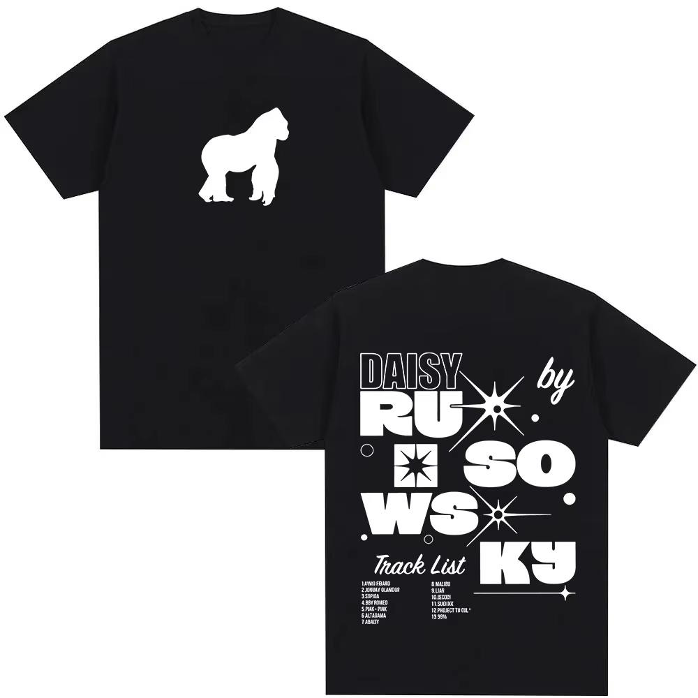 Rapper Rusowsky Madrid Daisy Tour 2026 Album T-Shirt Unisex HipHop Mode Popmusik Sommer Druck 100% Reine Baumwolle T-Shirt