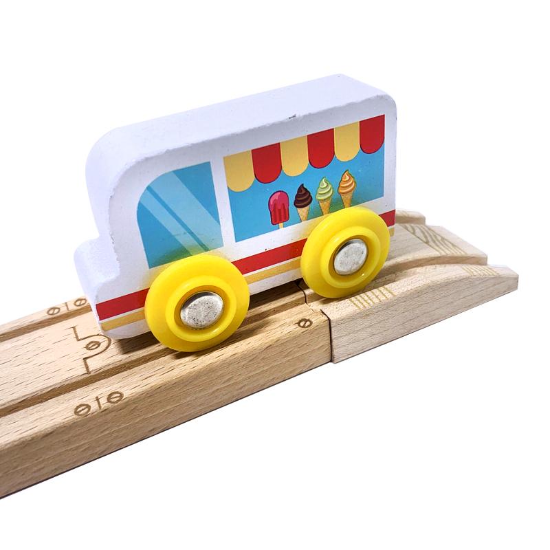 Wooden Small Train Starting Track Assembly Childrens Kit Magnetic Train Accessories Multi-Style Track Boys Toy Gift S24