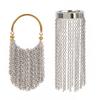Adjustable Size Ring Delicate Gold and Silver Color Chain Fringe Ring Stainless Steel Jewelry for Fashionable Women