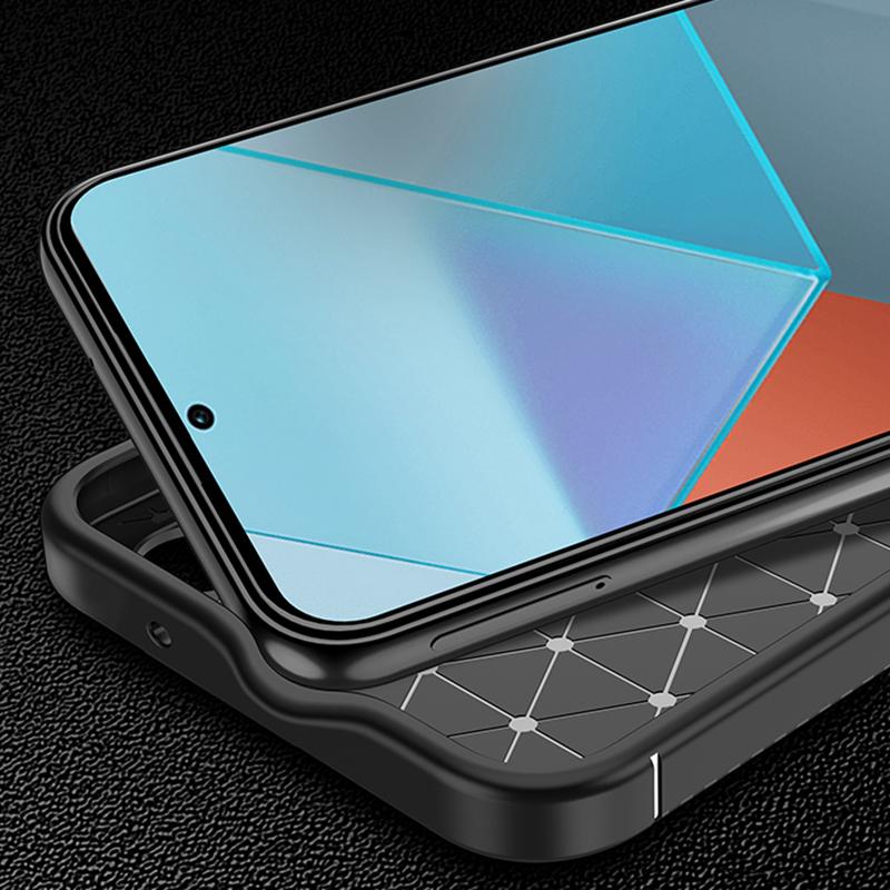 For Xiaomi Redmi Note 13 4G Case Carbon Fiber Texture Soft TPU Cover