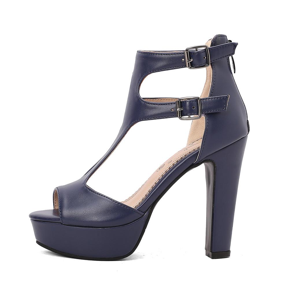 Fashion Summer Sexy T-Strap Sandals For Women Platforms Super High Heels Wedding Office Sandals Shoes Woman Zipper Gladiator Sandals