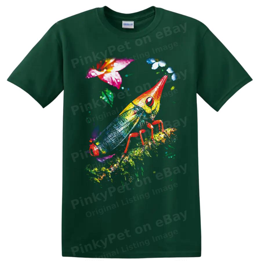 Grasshopper T Shirt Colorful Tropical Insect Botanical Nature Art Graphic Tee