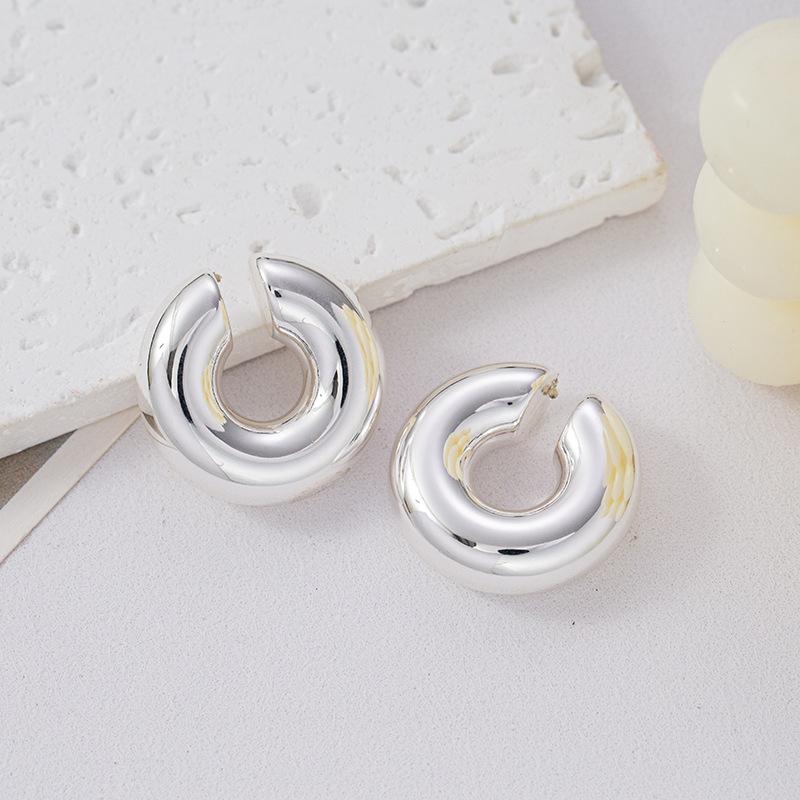 Модные Женские Трендовые Геометрические Клипсы-Серьги Гвоздики Трубочки Толстые Клипсы Украшения Ретро Без Прокола Массивные Круглые Серьги-Каффы Трендовые