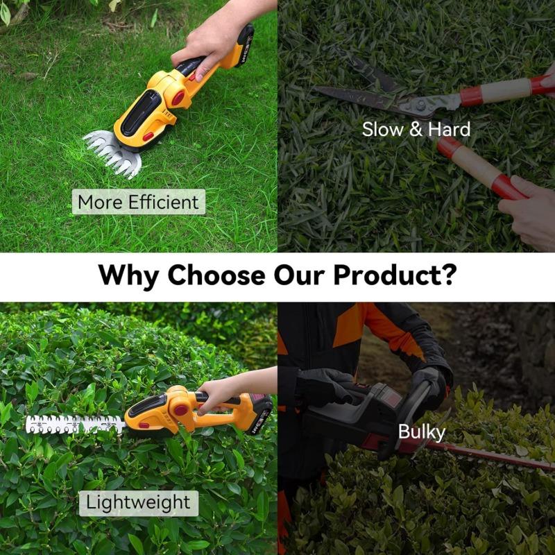 Home Lithium Handheld Mini Electric Hedge Trimmer Lawn Mower Hedge Clippers Pruning Shears Tools
