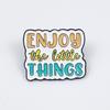 Classic English Quotes Brooch: Simple Geometric Badge for Clothing and Bags