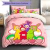 Teletubbies Pattern Bedding Quilt Set  Home Decoration  Gift (1 * duvet cover + 2 * pillowcase  without core)