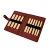 Double Pointed Head Knitting Needle 20cm Long Straight Wood Knitting Needle Set with Case for Knitting Weaving Project