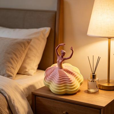 3D-gedruckte Ballettänzer-Ornamente Drehende Ballettmädchen-Skulptur Rotationsbewegung Elegante Schreibtischdekoration für Zuhause Büro Kreative Räume Geschenke