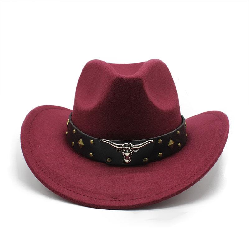 Western Cowboy Hat Vintage Jazz Hat Men And Women Wool Top Hat Felt Hat