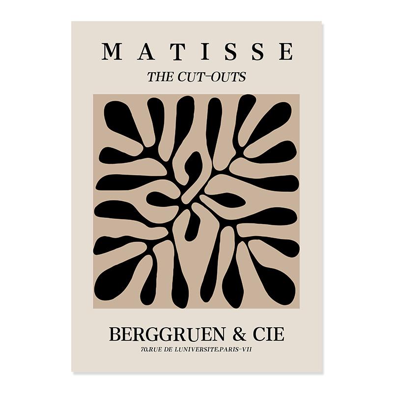 Boho Matisse Poster Beige Black Abstract Line Art Canvas Paintings Wall Print Pictures Bedroom Living Room Interior Home Decor