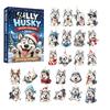Cute Cat Rabbit Ornaments 24 Days Christmas Advent Calendar 2026, 2D Acrylic Reading Cats/Dogs/Forest Animals Surprise Unboxing Gift Ornament