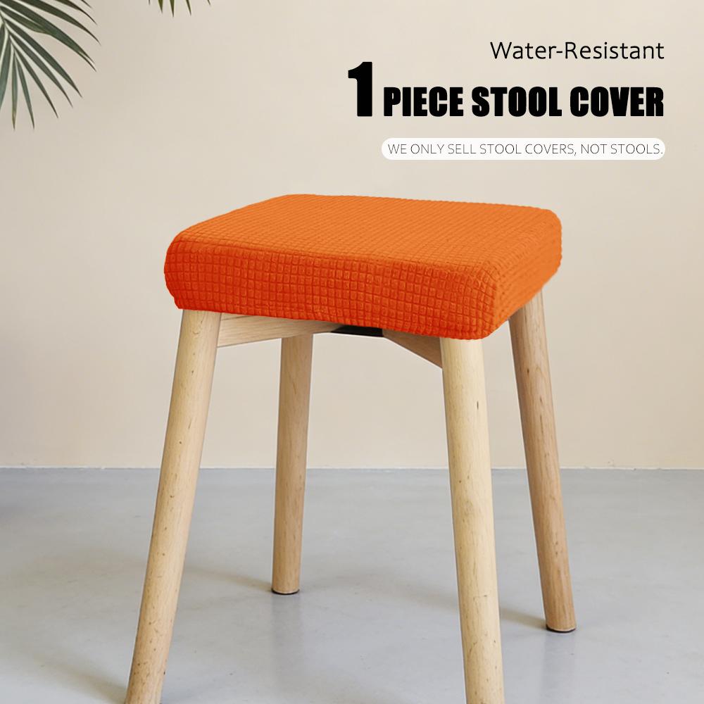 Jacquard Chair Seat Cover Elastic Rectangle Bar Stool Cover Elastic Chair Protector Removable Dust Covers Square Stool Covers