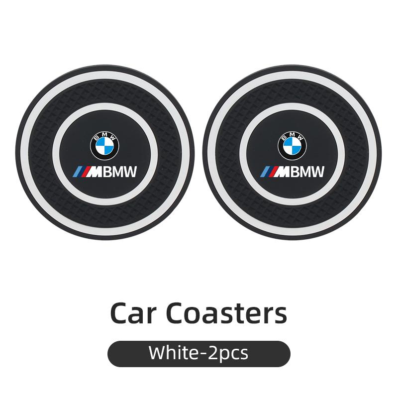 LHNJF1 2026 Car Sticker PVC Car Coaster Water Cup Anti-Slip Silicone Pads Interior Accessories For BMW Motorsport X1 X3 X5 E39 E46 E90
