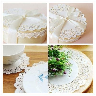 Lace Coaster 100pcs Tea Cup Pad Mat Holder Wedding Party Dining Table Decor for Wedding Party Guest Tabletop Decor