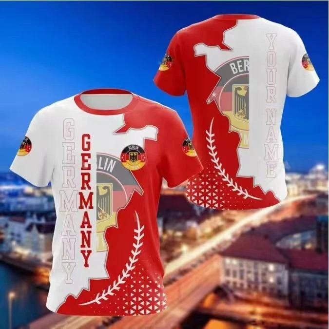 German Germany Flag Eagle Sports Short Sleeve T-Shirt Tee Polyester 2XL