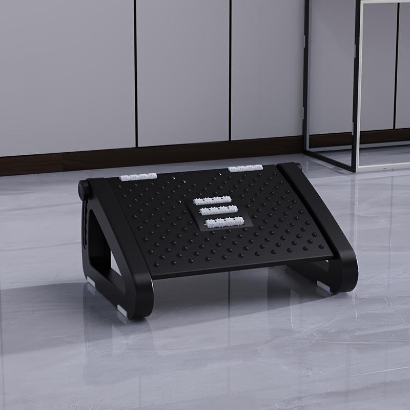 Footrest Stool with Adjustable Height - Durable Plastic Office & Home Footrest with Non-Slip Base, 5 Adjustable Rollers