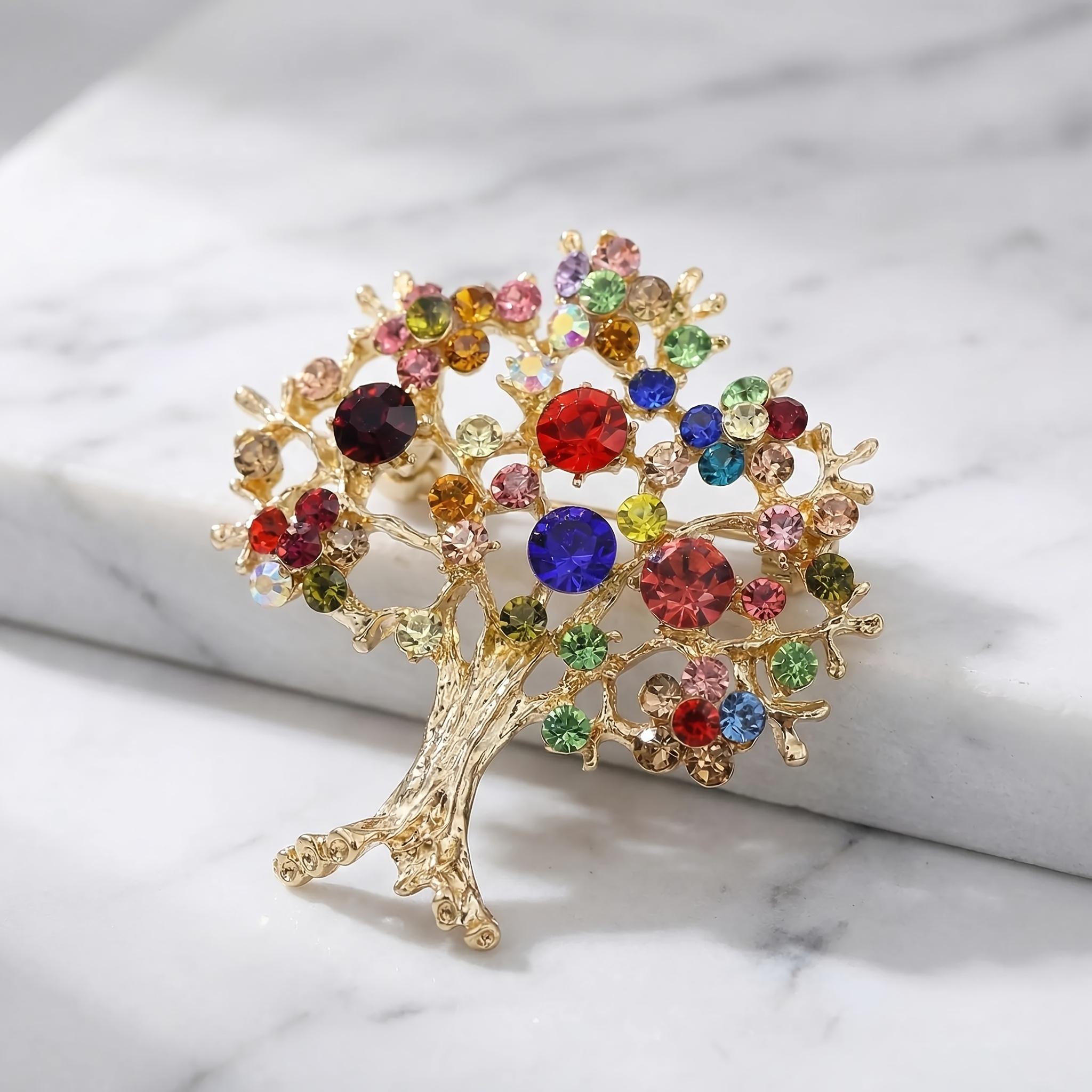 

Sparkly Rhinestone Christmas Tree Brooch, Perfect Festive Pin for Clothing Bag, Random Color Crystal Jewelry Gift