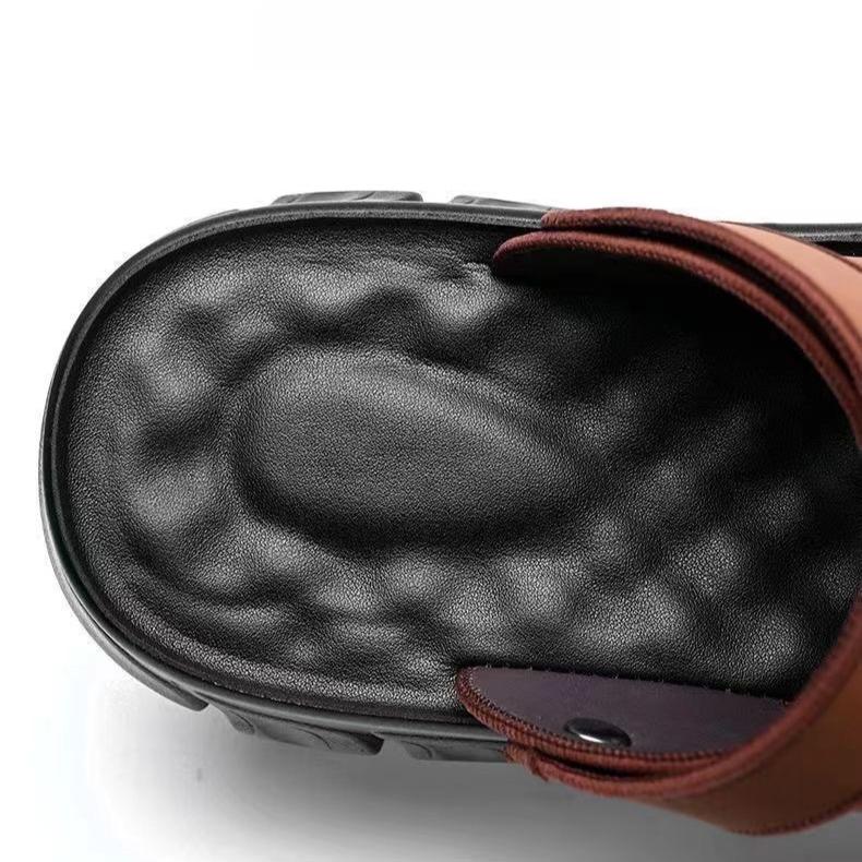 Sandalias de hombre con suela gruesa para playa en verano, zapatillas modernas y frescas para hombre.