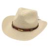 Cowboy Straw Hat Women's Summer Travel Visor Year New Ethnic Style Jazz Hat Big Brim Beach Hat