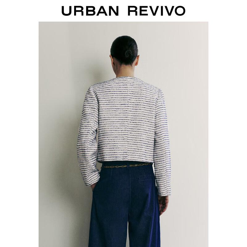 UR 2024 Spring Women's Retro Striped Casual Jacket