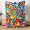 Poket Monster Anime Print Flannel Blanket High Quality Warm Comfortable Cover for All Seasons Perfect for Gifts Home Decor