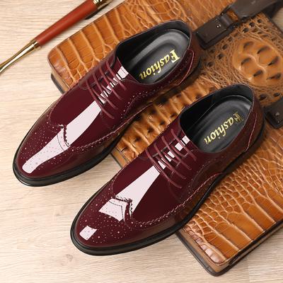 Men Pointed Toe Lether Shoes Man Business Formal Shoes Male Glossy Casual Wedding Shoes Plus Size Zapatos Hombre Casuales