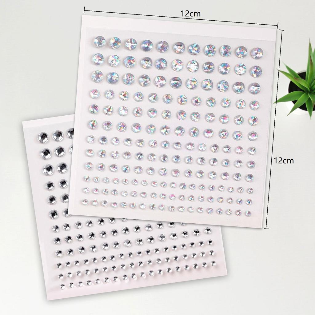 Facial Makeup Sticker 2 Sheet sticker lady Face Sticker 165Pcs/Sheet Rhinestone diamond sticker  Accessories