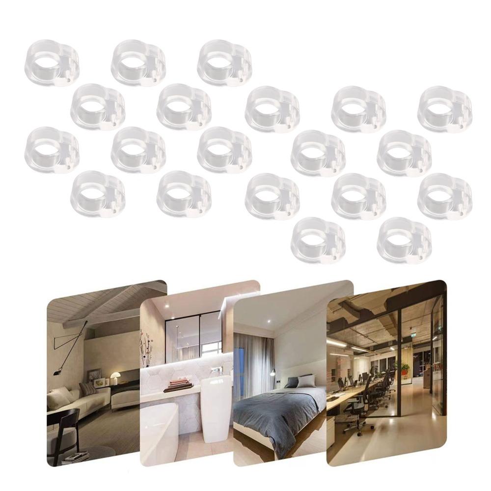 20Pcs PVC Door Handle Buffer Anticollision Mini Size PVC Door Handle Buffer 18mm Diameter Hole 31*23*13mm