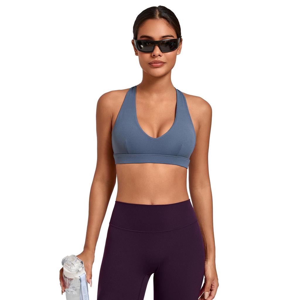 Cross-Strap Halter Neck Yoga Bra for Running and Fitness