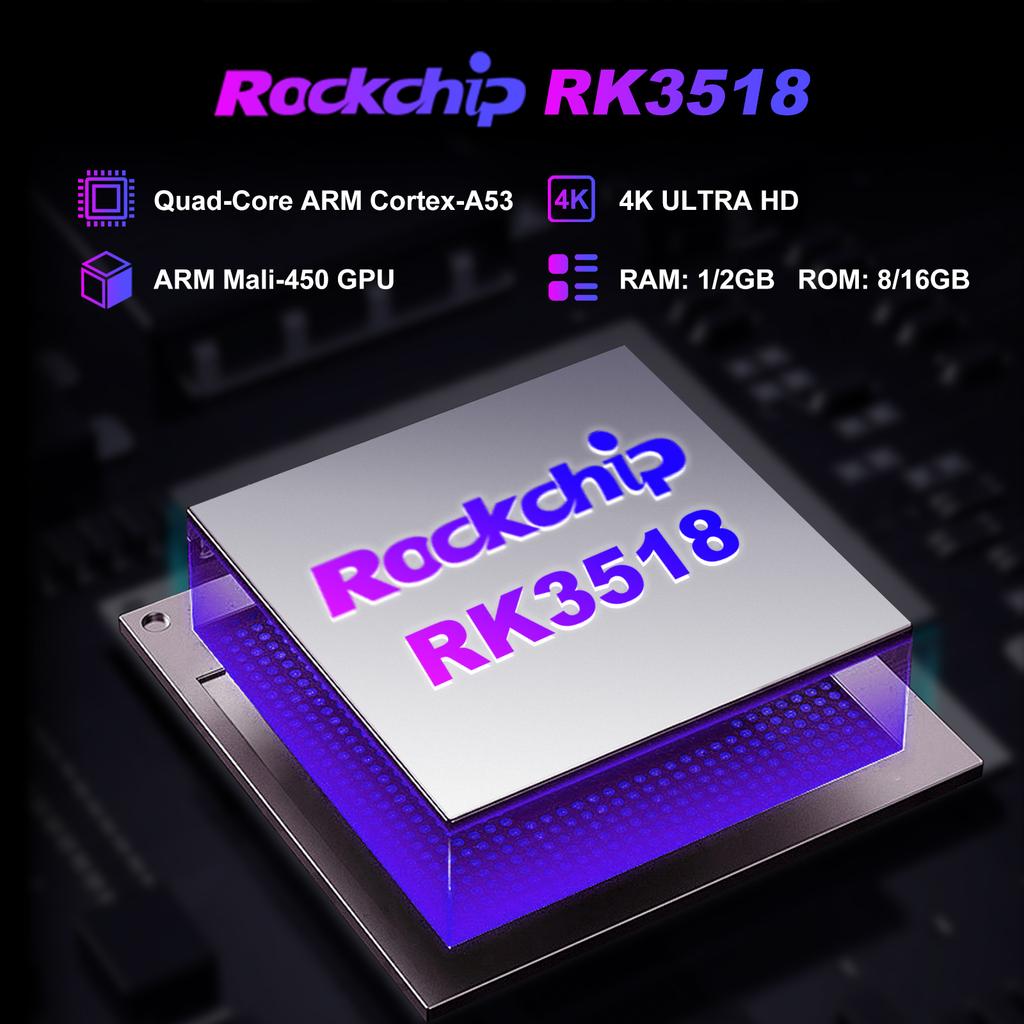 H96 Max RK3518 Android14.0 TV Stick Quad Core 4K Wifi6 BT5.4 BT Voice Assistant Remote Control Smart TV Box
