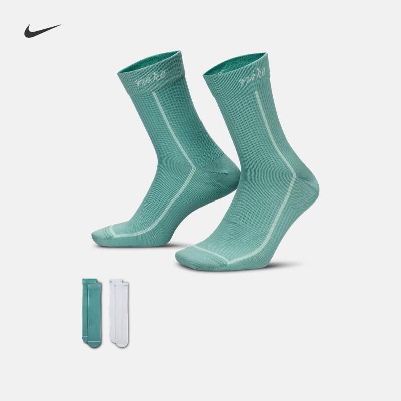 NIKE Women s HQ7762 Quick-Dry Mid-Calf Sports Socks (2 Pairs) M