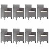 Garden Dining Set 9 pcs Light Grey Polypropylene