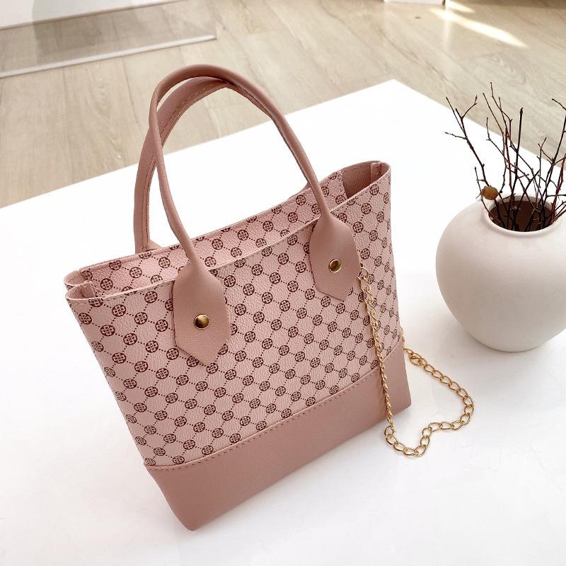Retro fashion printed handbag single shoulder diagonal span chain large capacity women's bag