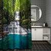 Beautiful Waterfall Bathing Curtain  Bathroom Shower Curtain Waterproof With 12 Hooks Home Deco Free Ship