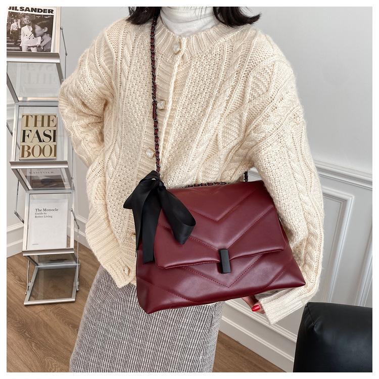 Fashion Large-capacity Rhombus Lattice Bag Autumn and Winter New Shoulder Soft Messenger Large-capacity Women's Bag