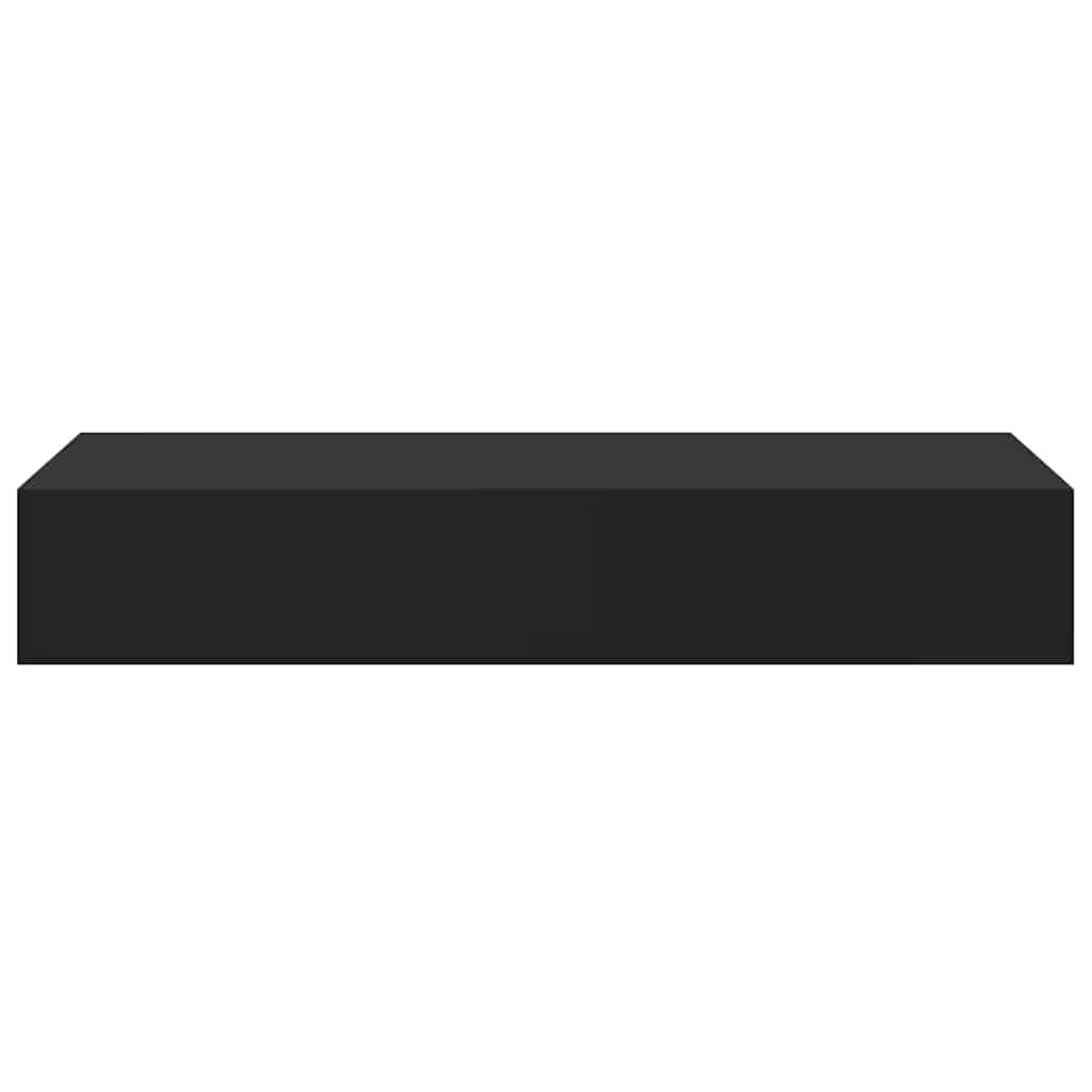 Vidaxl Wall Shelf With Drawer, Black, 60 X 23.5 X 10 Cm, Mdf