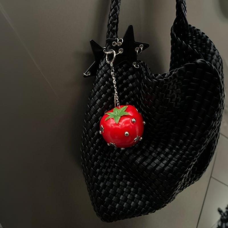 Creative Y2K 3D Tomato Keychain Fruit Charm Pendant For Bag Ideal Birthday Gift For Women And Girls