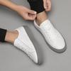 Outdoor White Solid Color Lace -Up Wear-Resistant  Round Toe Flat Shoes Casual Fashion Sneakers Comfortable Walking Men's Shoes